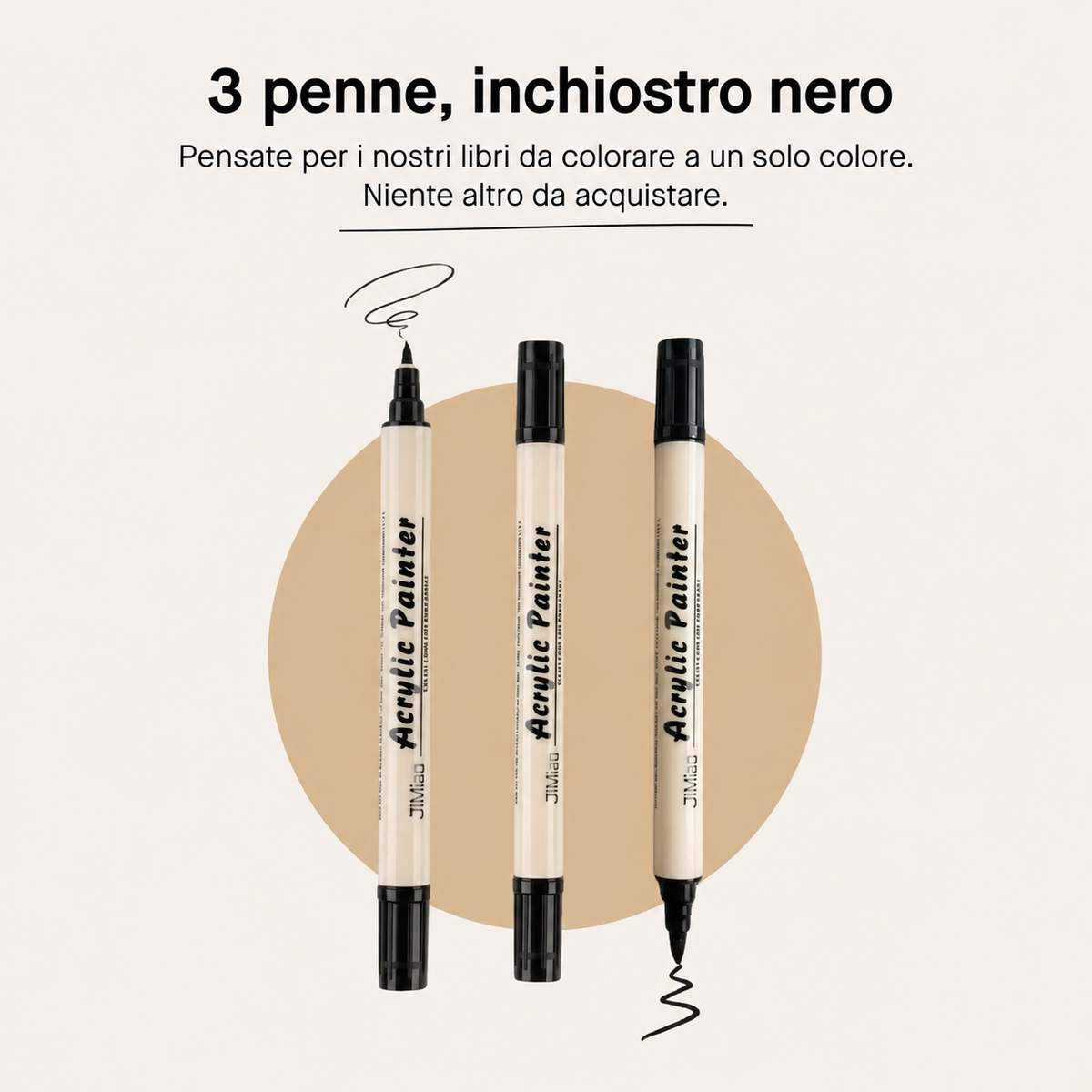 3 pennarelli brush a doppia punta
