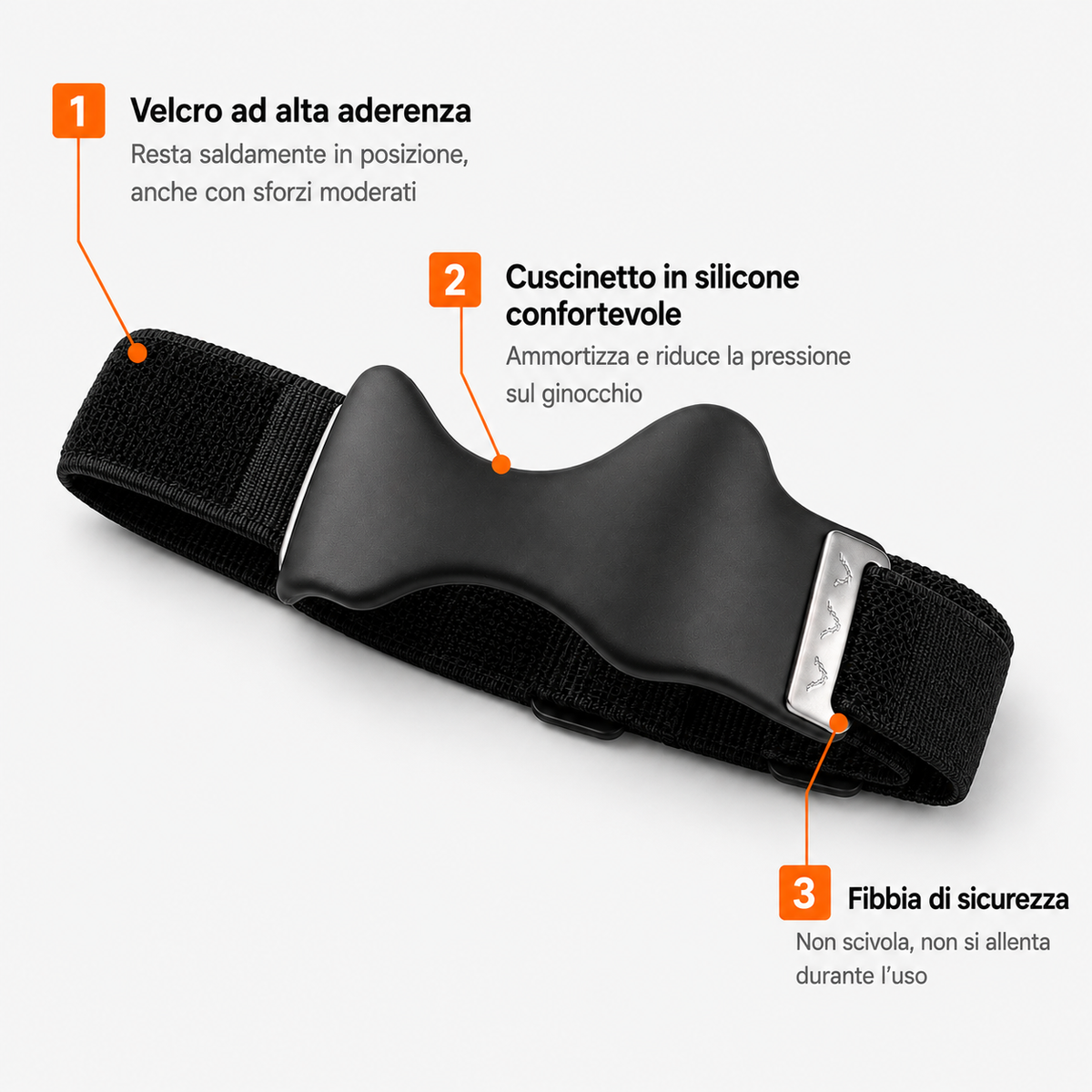 Fascia di supporto per il ginocchio di precisione